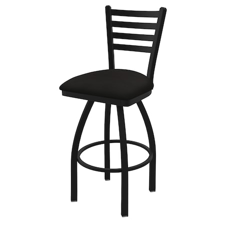 Holland Bar Stool Co 25" Swivel Counter Stool, Black Wrinkle, Canter Espresso Seat 41025BW003